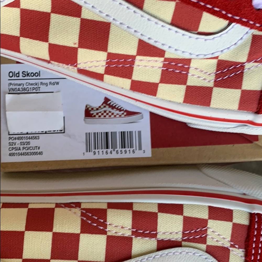 ••VANS OLD SKOOL PRIMARY CHECK Rng Red/White WMNS - Picture 12 of 16